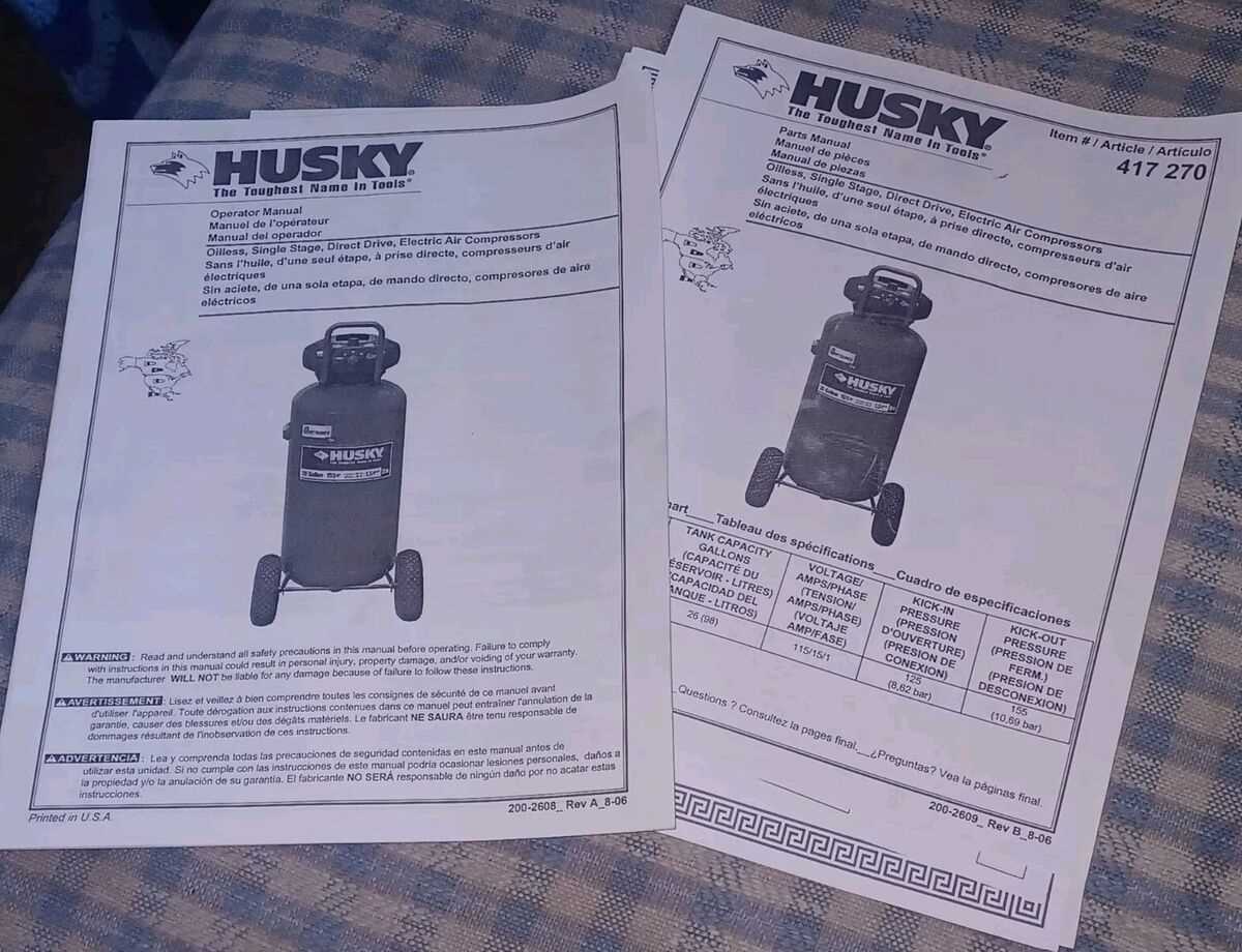 husky 20 gallon air compressor parts diagram