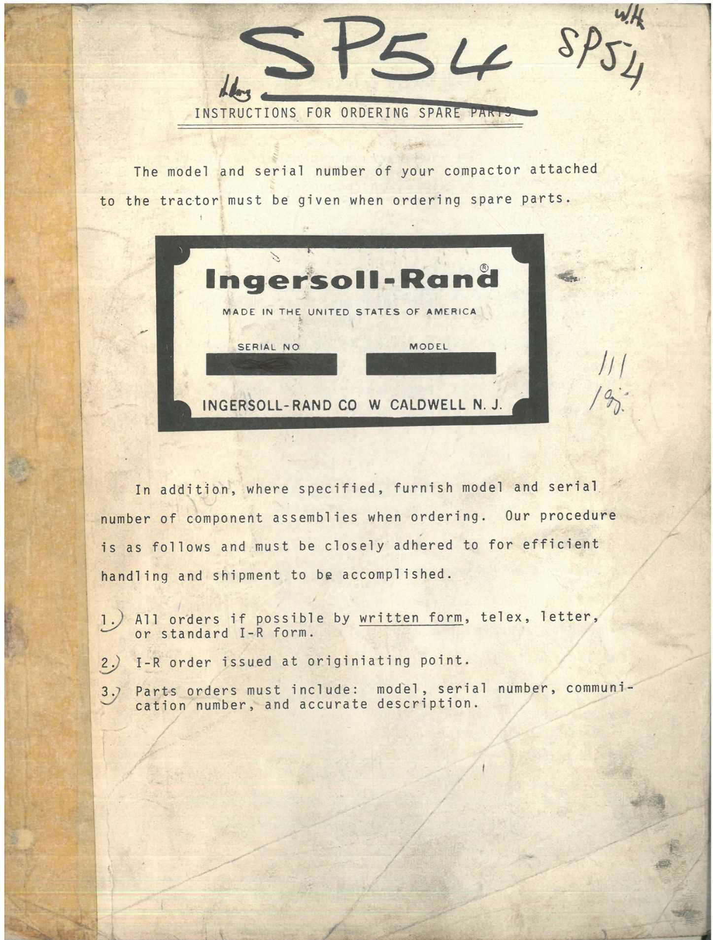 ingersoll rand parts diagram