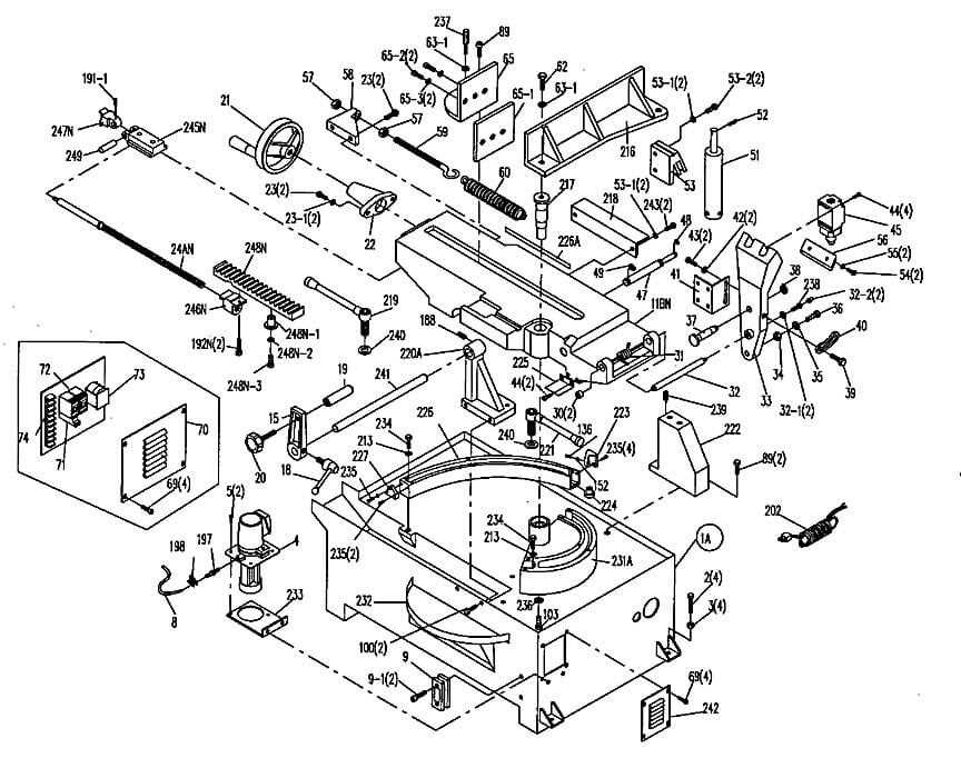 horizontal band saw parts diagram