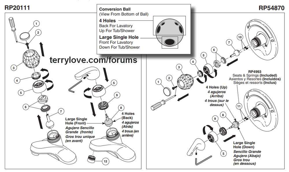 diagram shower faucet parts