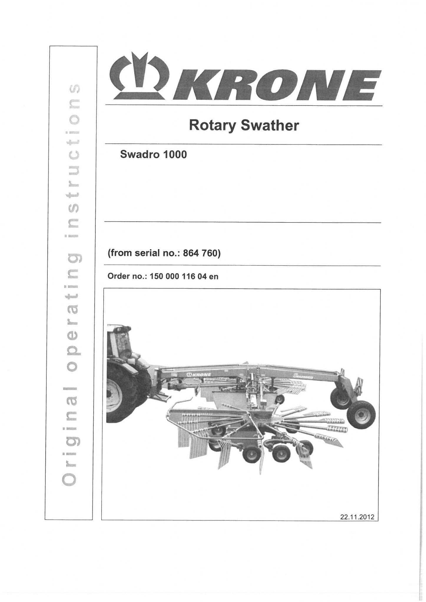 krone tedder parts diagram