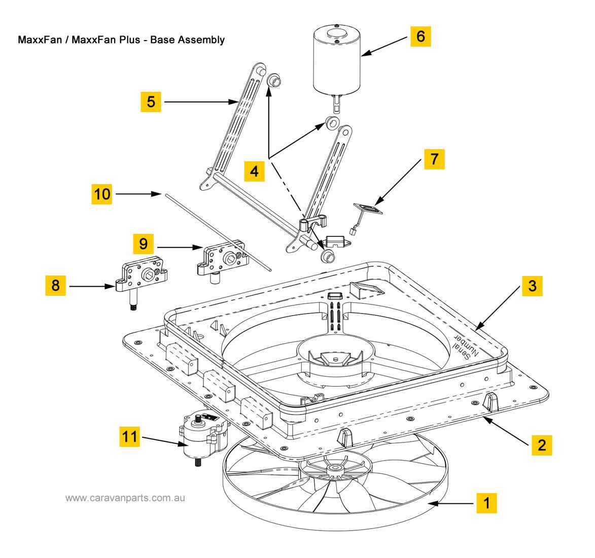 maxxair fan parts diagram