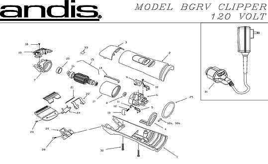 andis clipper parts diagram