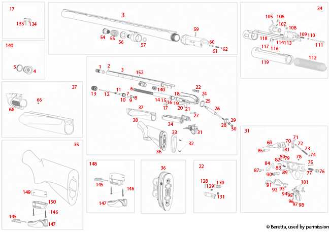 beretta a391 xtrema parts diagram