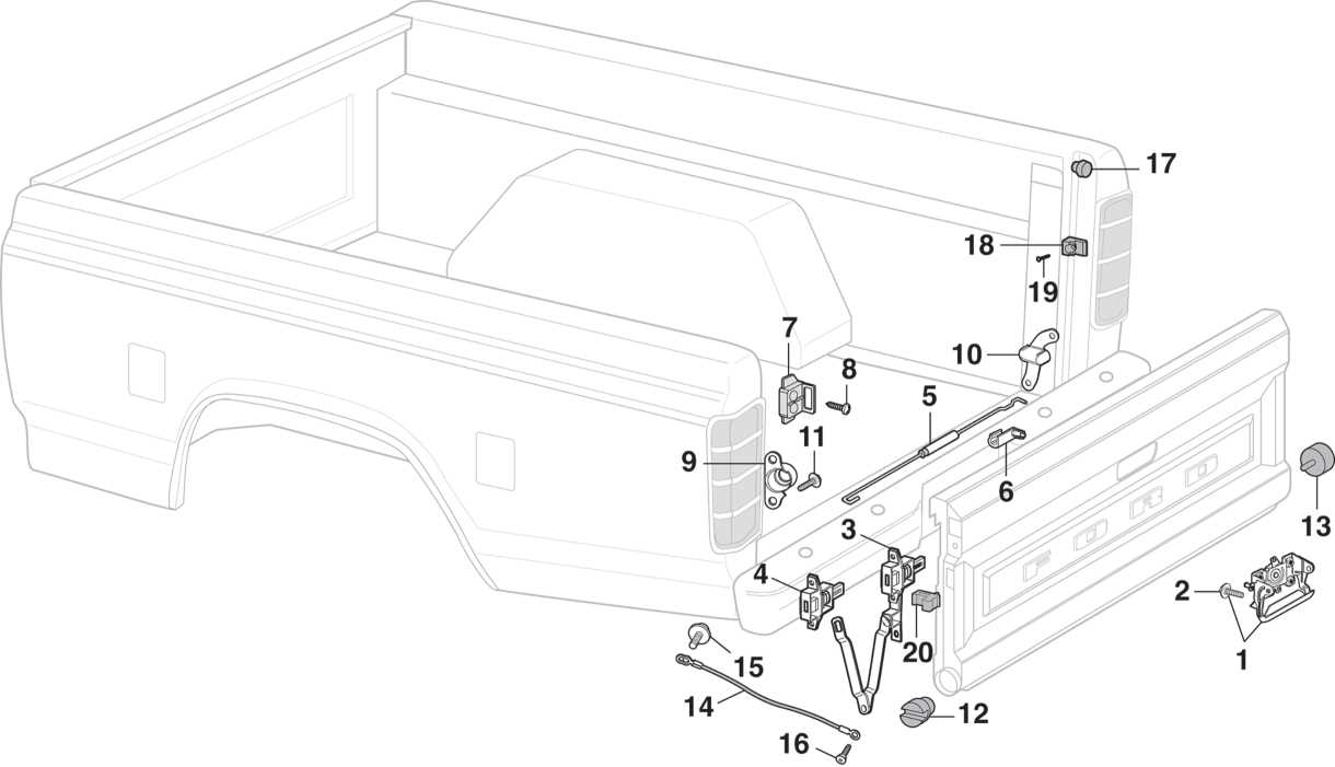 2016 ford f 150 tailgate parts diagram