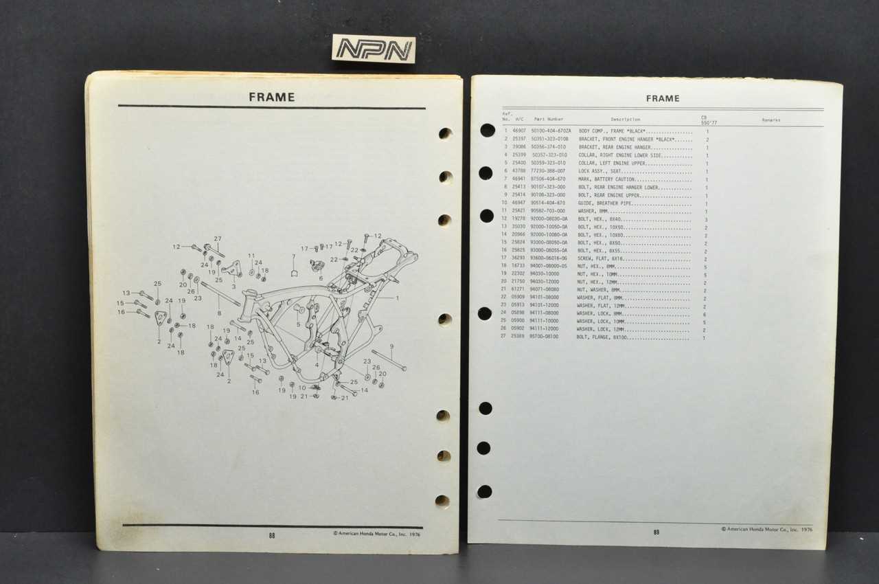 honda cb550 parts diagram