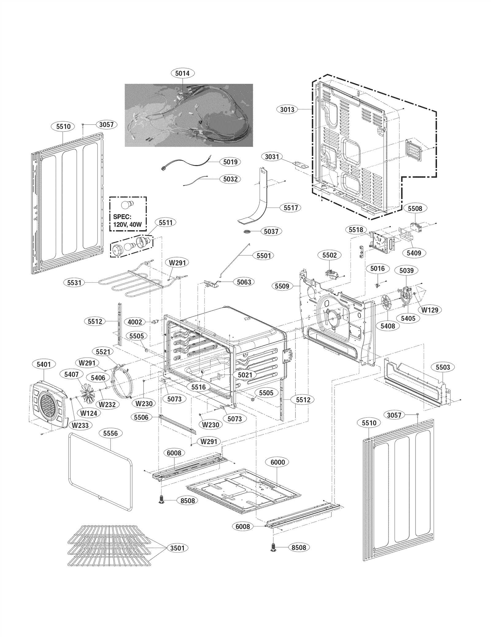 frigidaire cooktop parts diagram