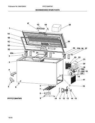 frigidaire freezer parts diagram