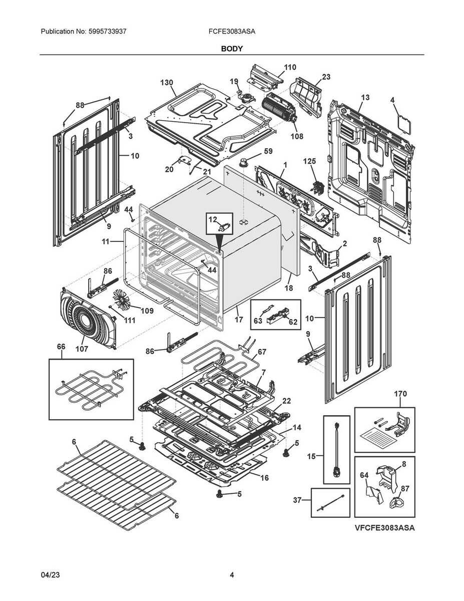 frigidaire gallery stove parts diagram