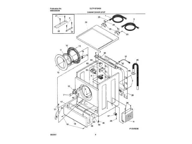 frigidaire stackable washer dryer parts diagram