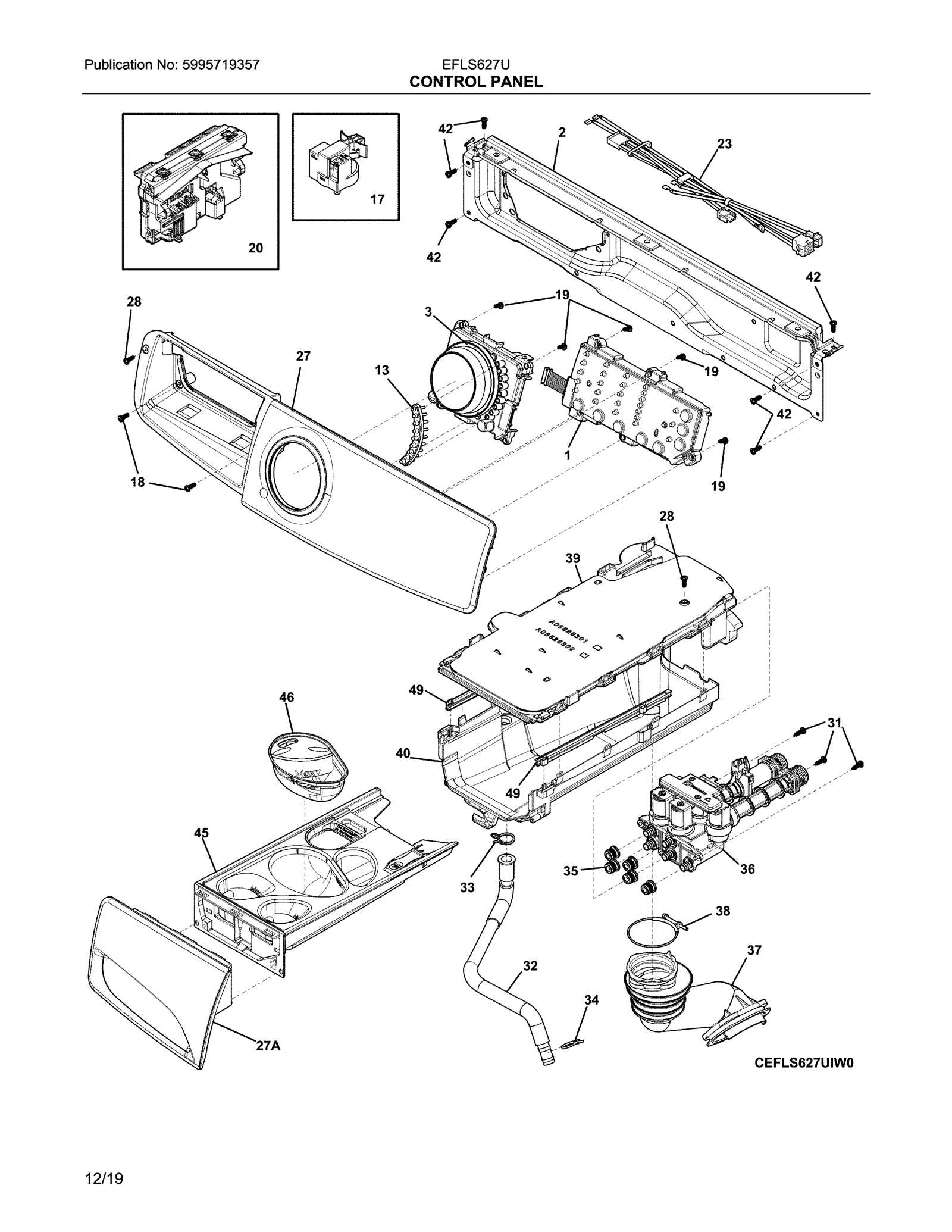 frigidaire top load washer parts diagram