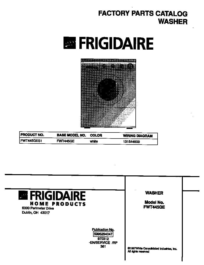 frigidaire washing machine parts diagram