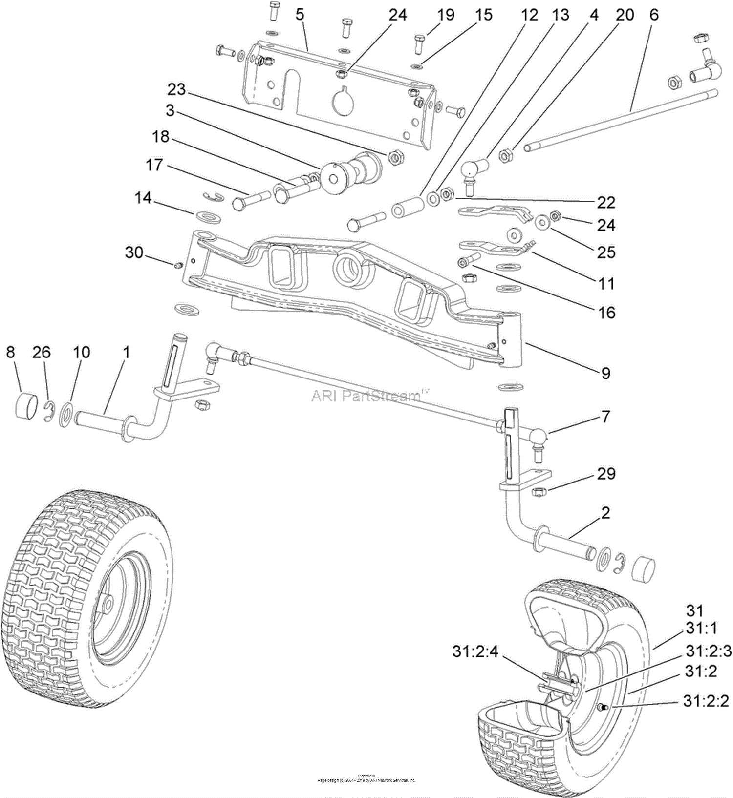 front axle parts diagram