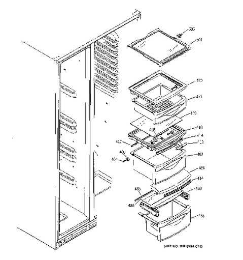 ge side by side refrigerator parts diagram