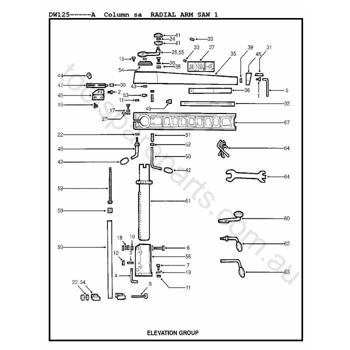 dewalt radial arm saw parts diagram