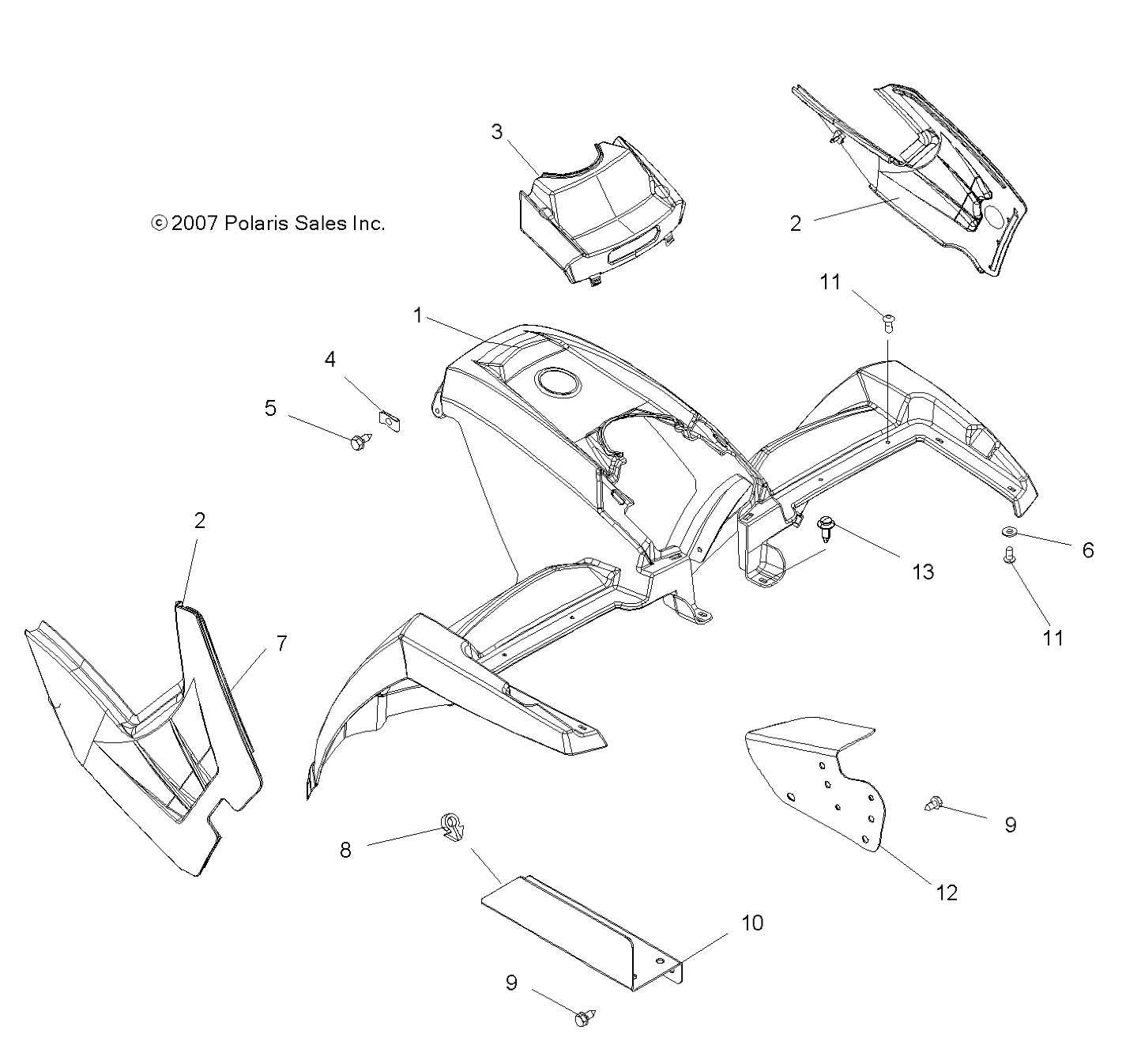 2007 polaris sportsman 500 parts diagram