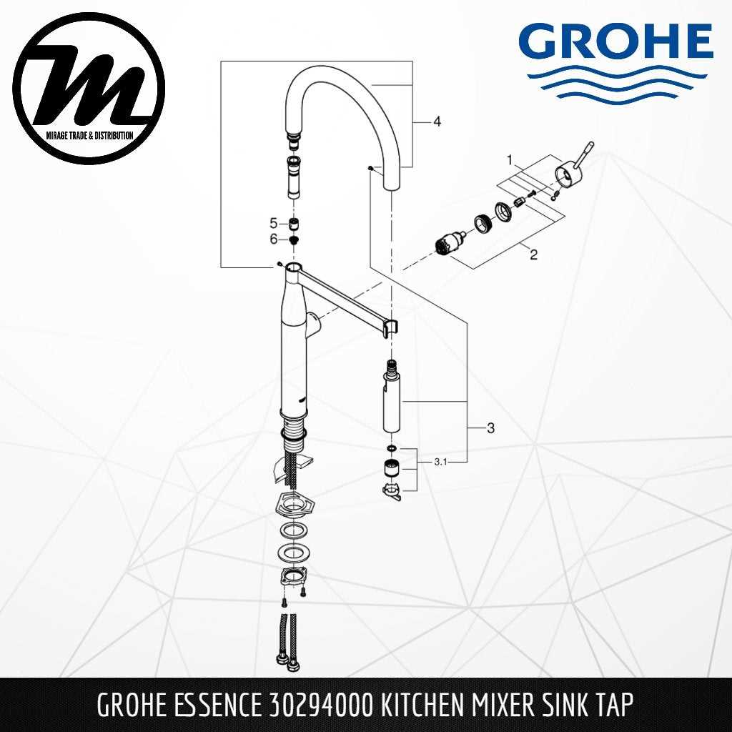 kitchen mixer tap parts diagram