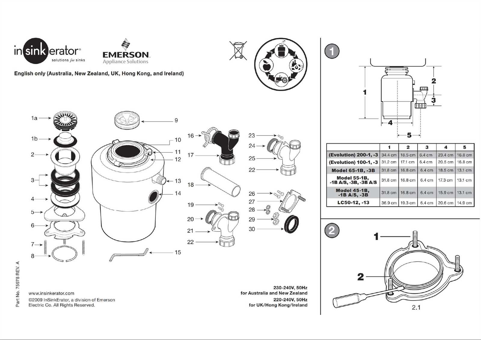 garbage disposal parts diagram