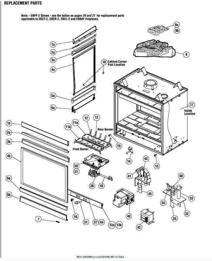 gas fireplace parts diagram