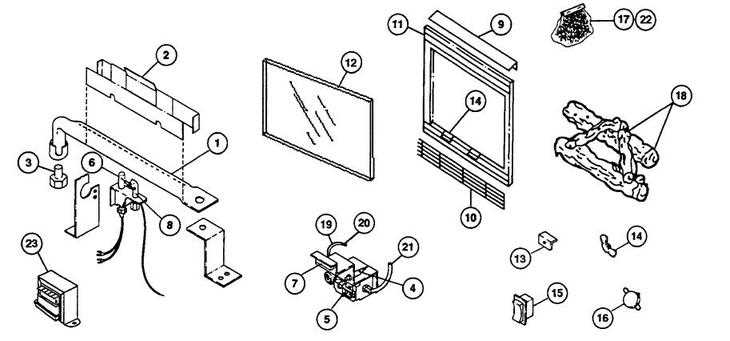 gas fireplace parts diagram