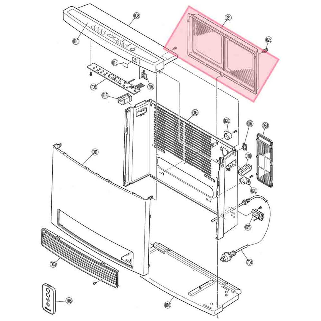 gas heater parts diagram