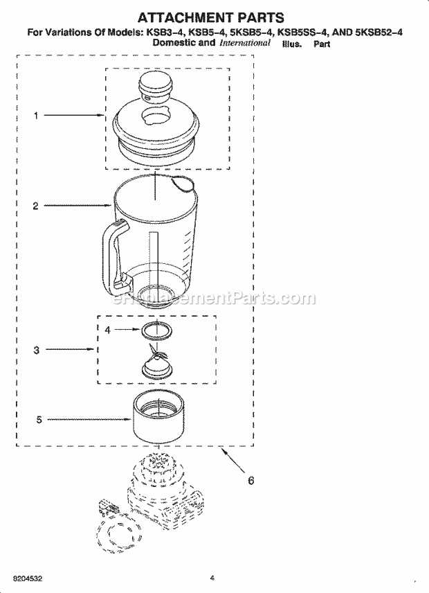 kitchenaid blender parts diagram