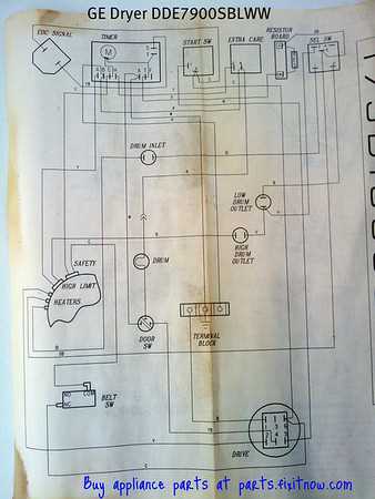 ge dryer parts diagram