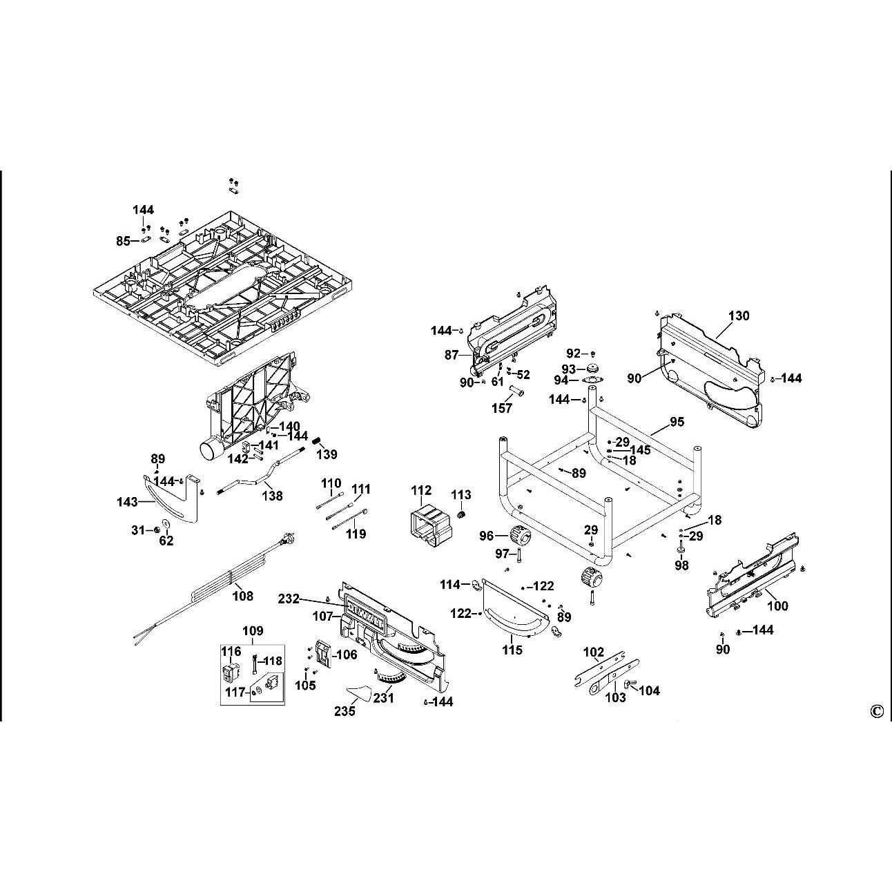 dewalt dw745 parts diagram