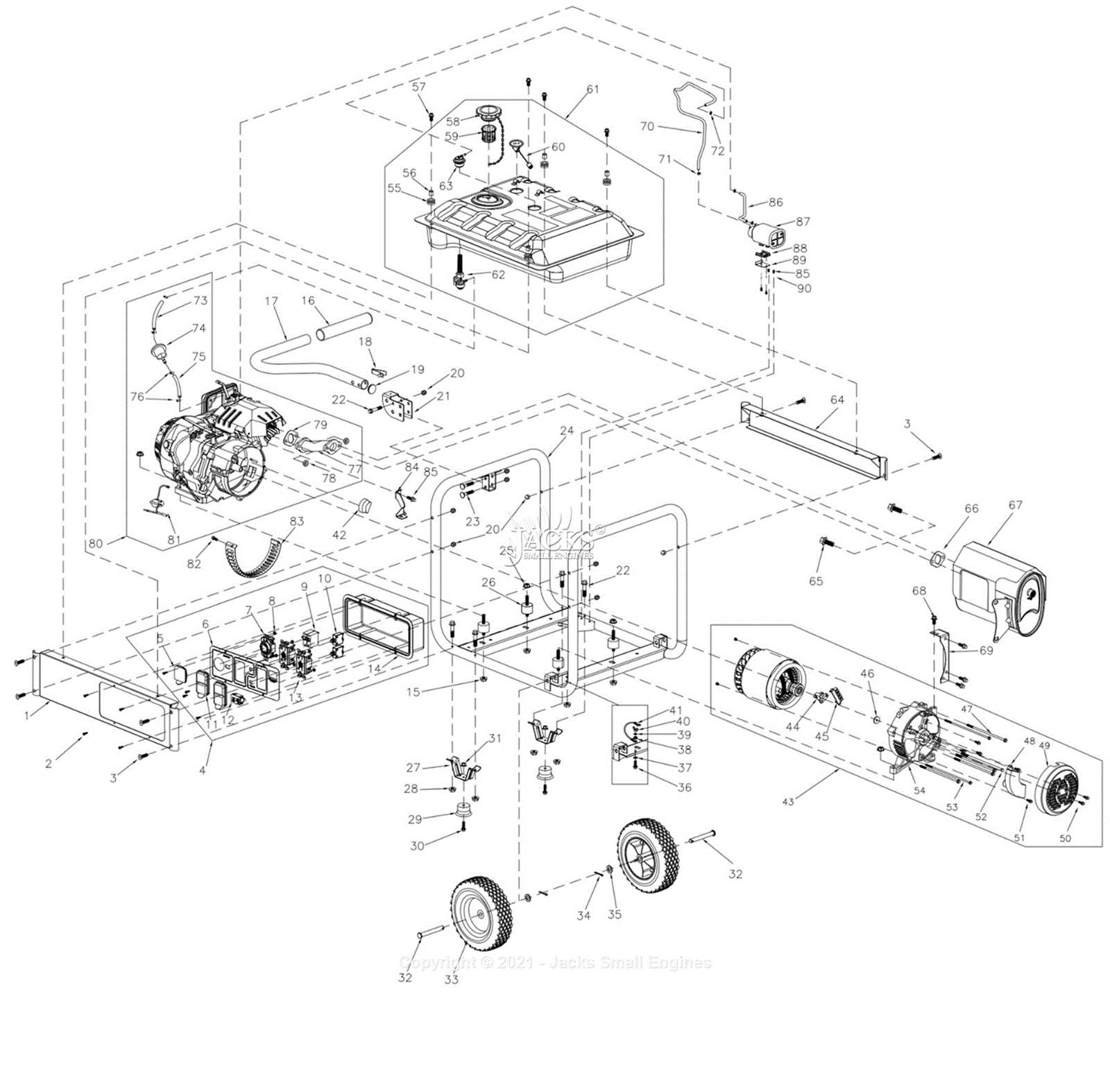 generac gp5000 parts diagram