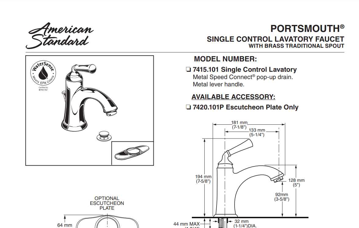 american standard bathroom faucet parts diagram