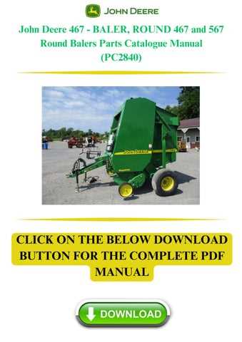 john deere 567 baler parts diagram