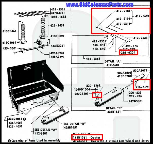 coleman parts diagram