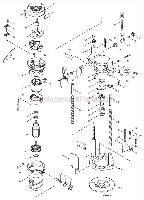 makita router parts diagram