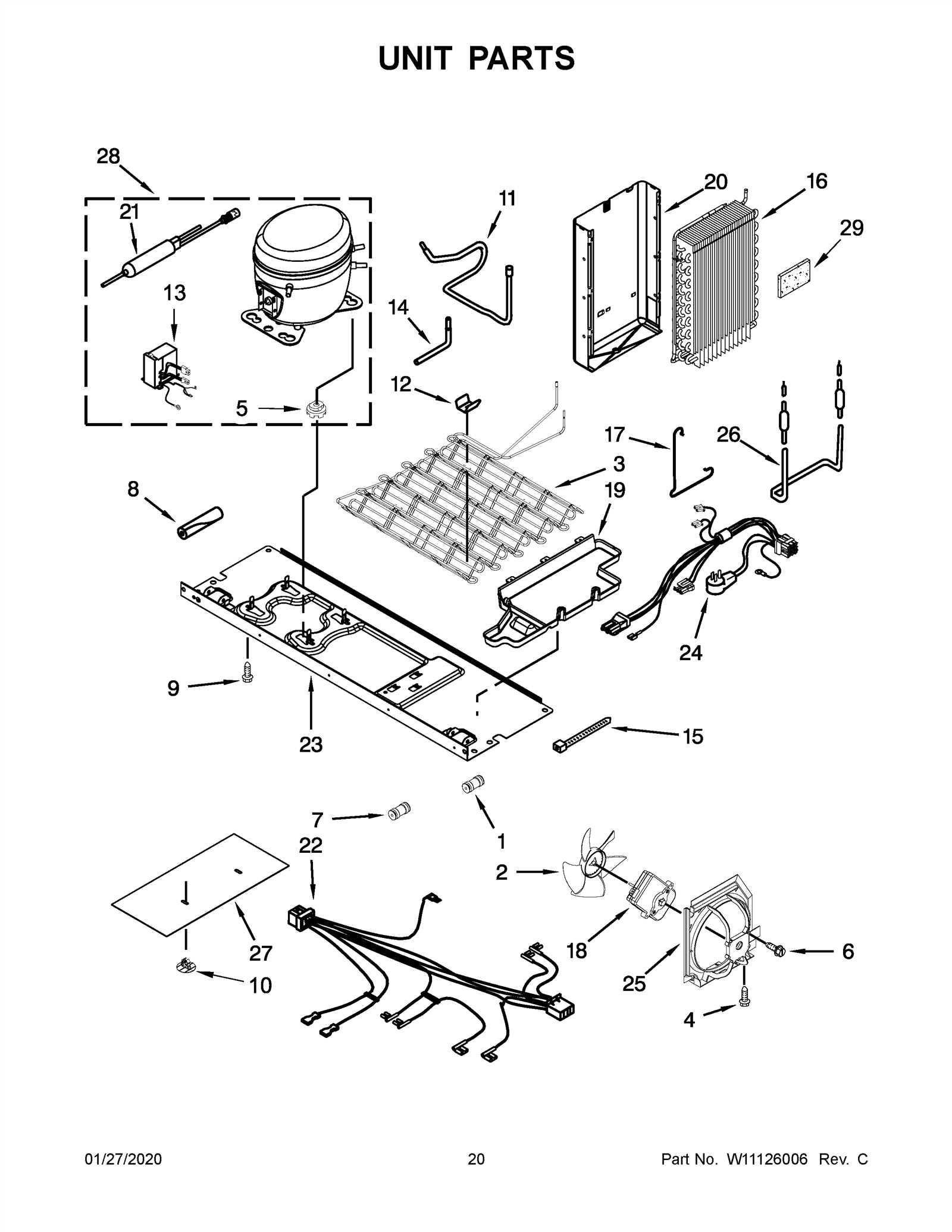 kenmore fridge parts diagram