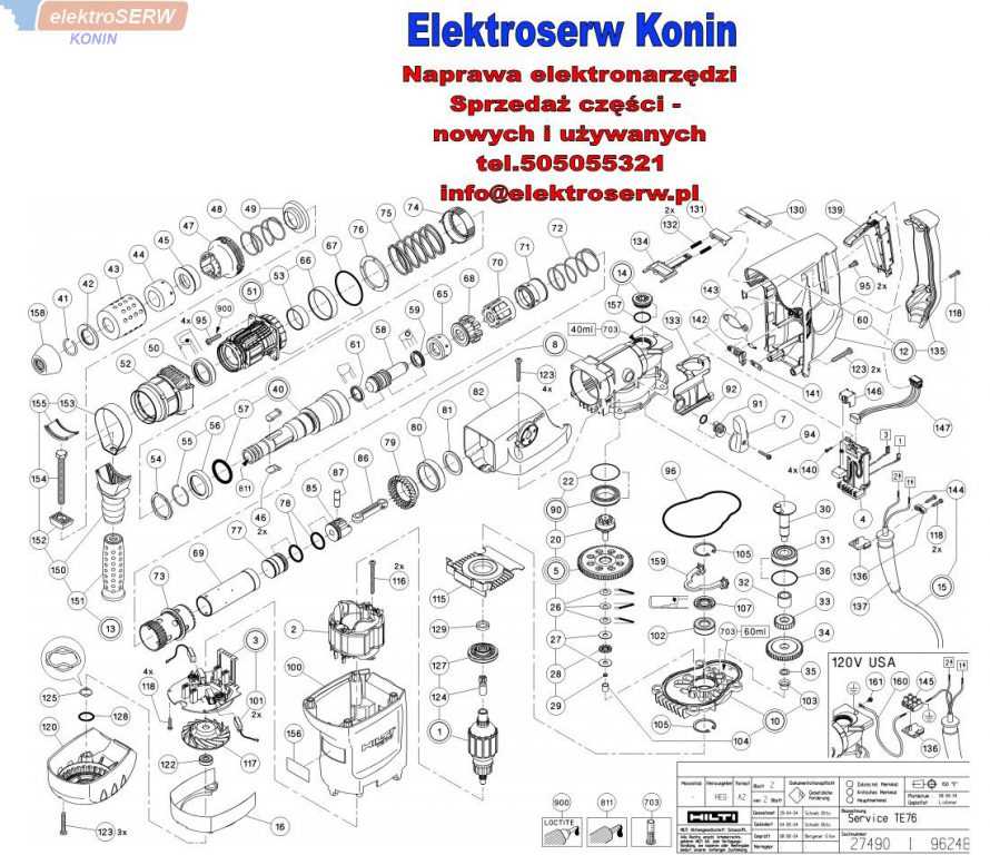 hilti te 52 parts diagram