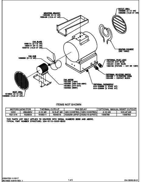 baseboard heater parts diagram