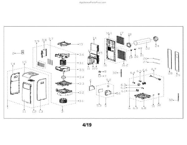 danby air conditioner parts diagram