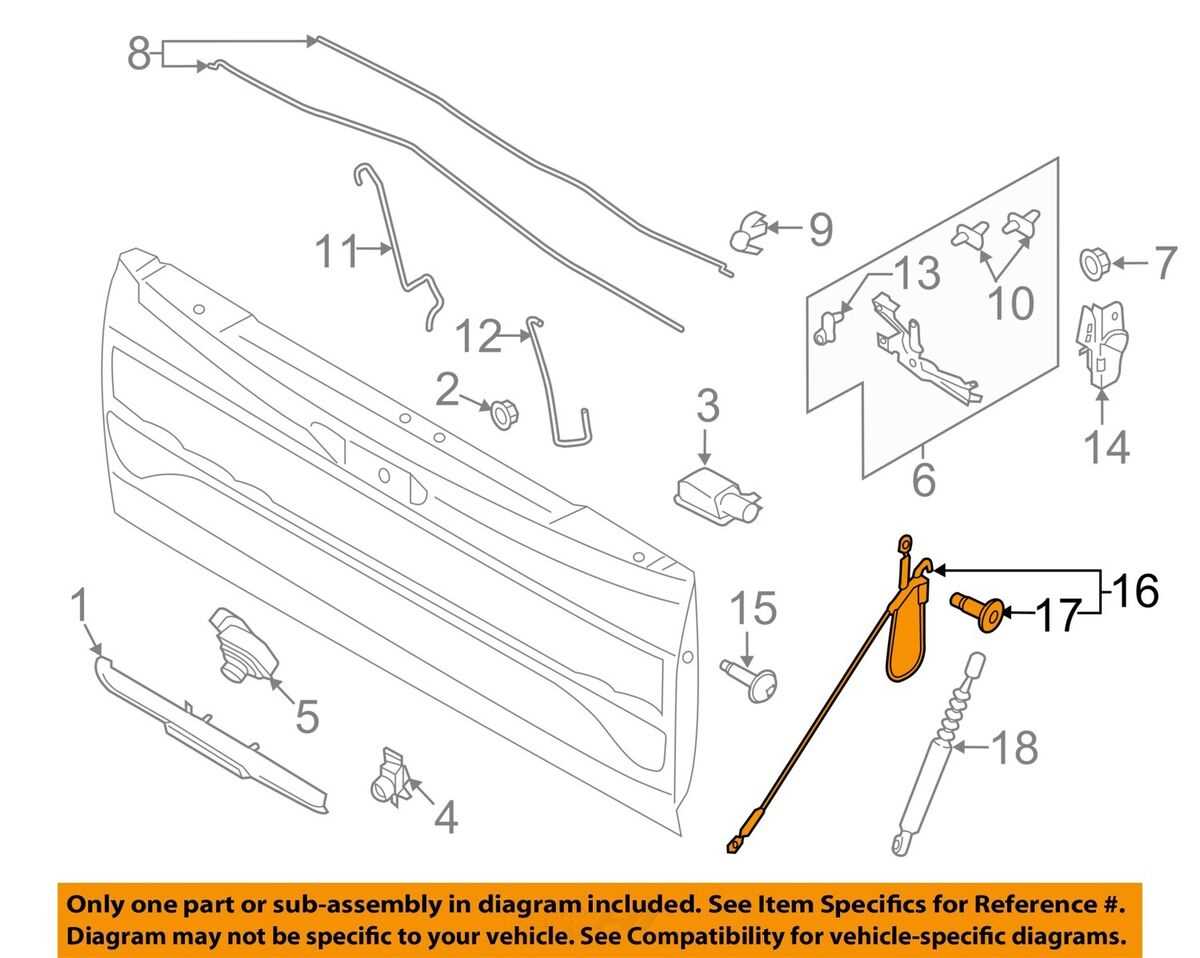 2018 ford f250 tailgate parts diagram