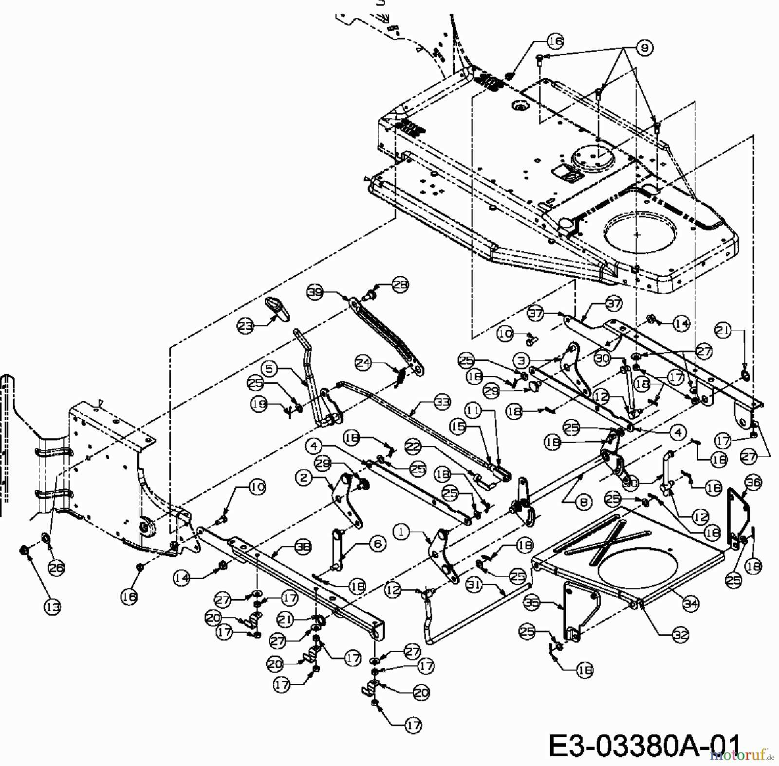 bolens push mower parts diagram