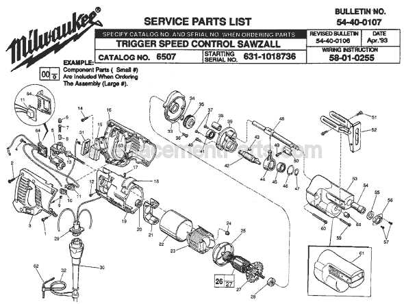 milwaukee sawzall parts diagram