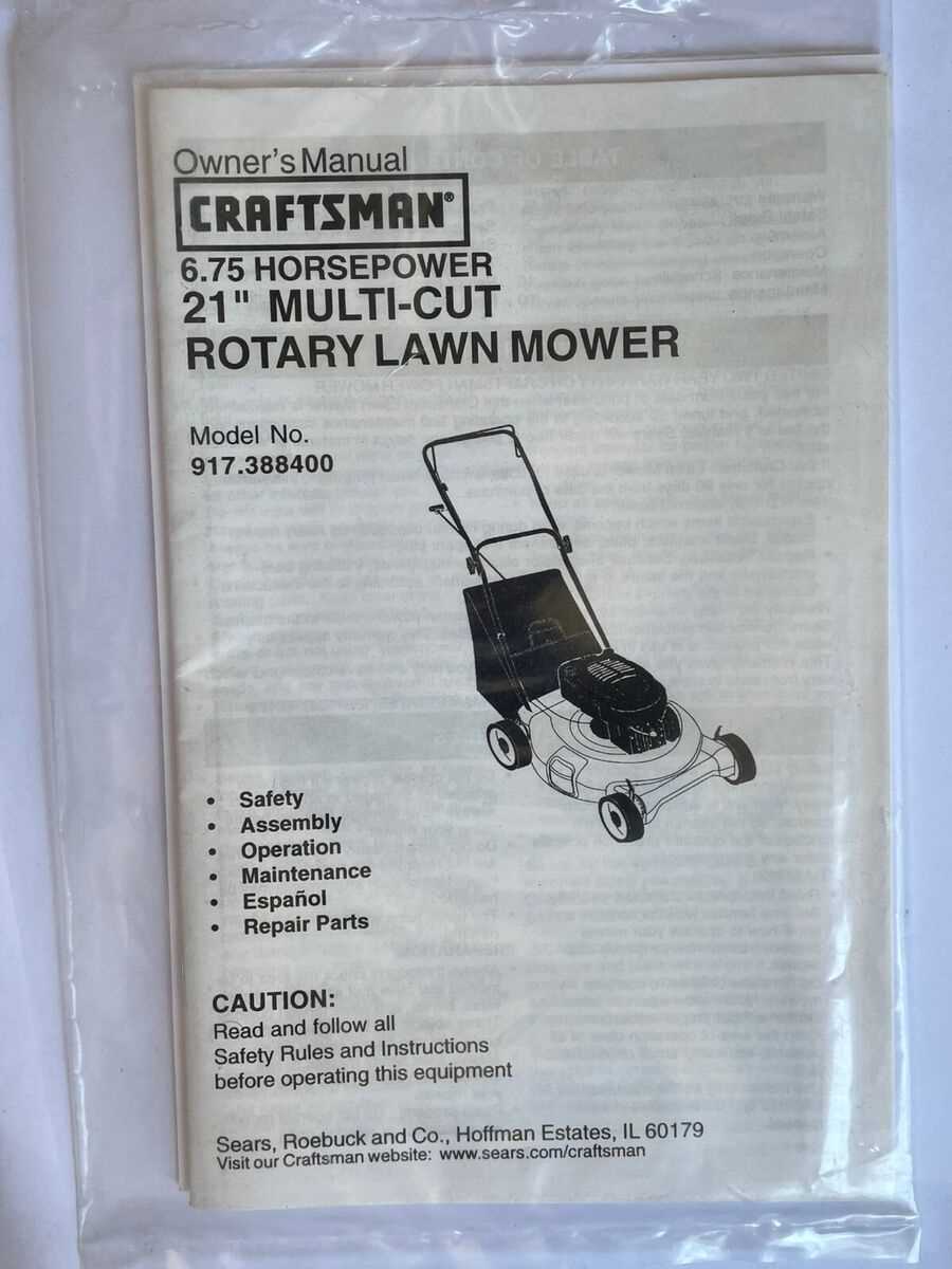 craftsman 6.75 lawn mower parts diagram