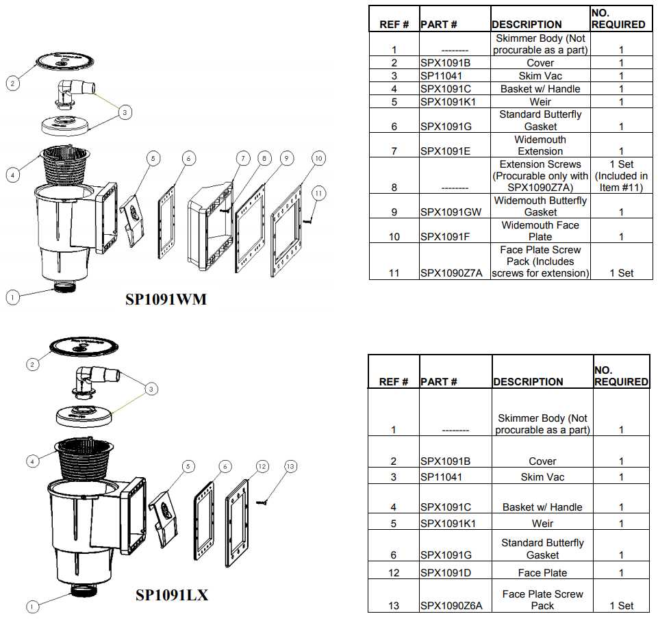 hayward pool skimmer parts diagram