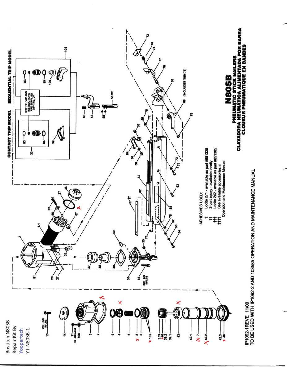 bostitch floor nailer parts diagram