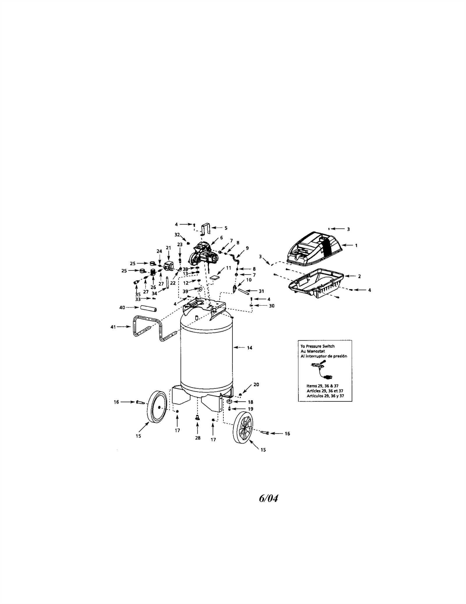 husky 26 gallon air compressor parts diagram