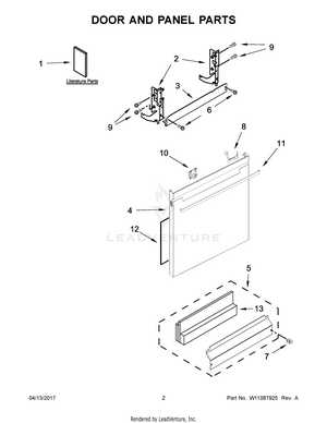 parts of a dishwasher diagram