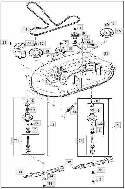 john deere l130 mower deck parts diagram