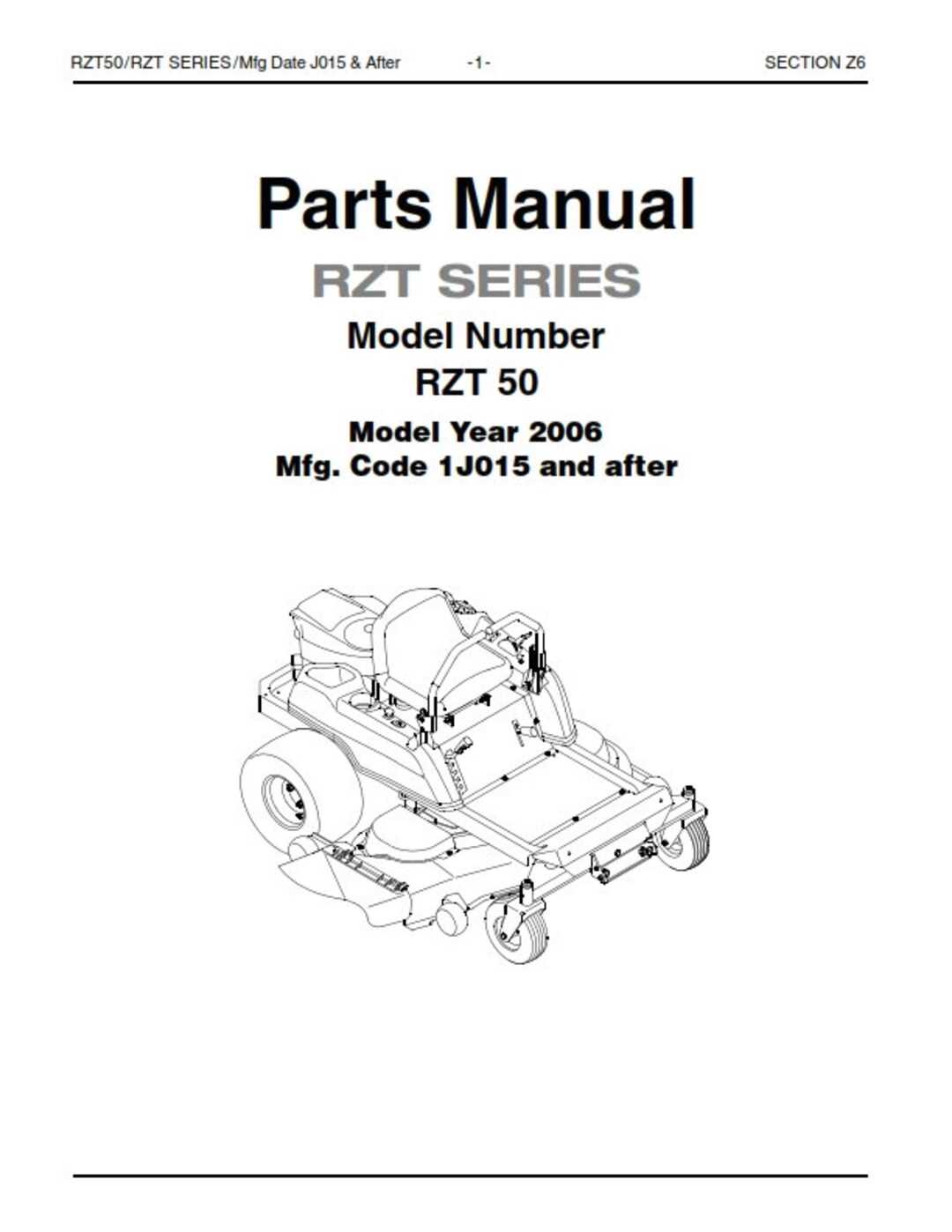 2006 cub cadet rzt 50 parts diagram