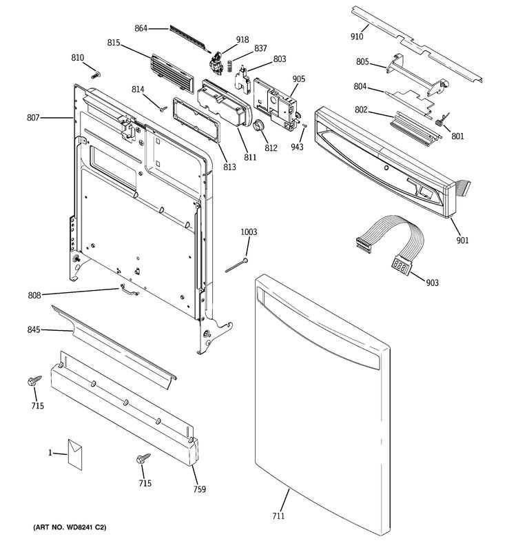 bosch dishwasher door parts diagram