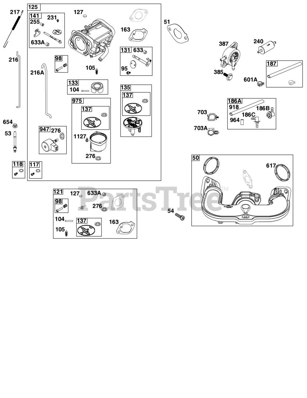 parts diagram for briggs and stratton carburetor