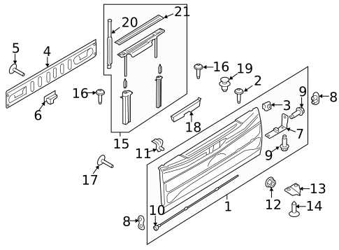 2019 ford f 150 tailgate parts diagram